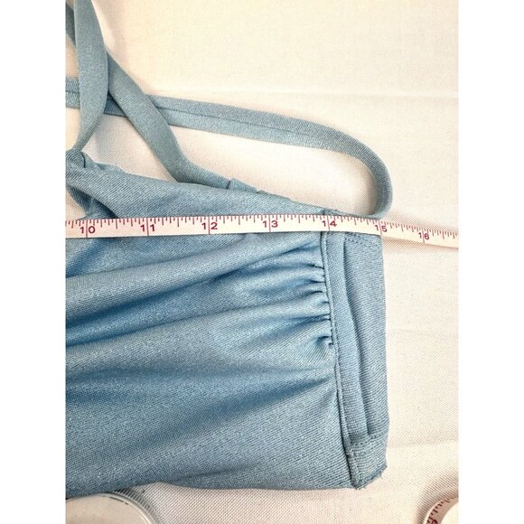 Wild fable 2 Pc Bikini Blue shimmer M 8/10 Mermaidcore Holographic Glam fairy - Picture 9 of 10